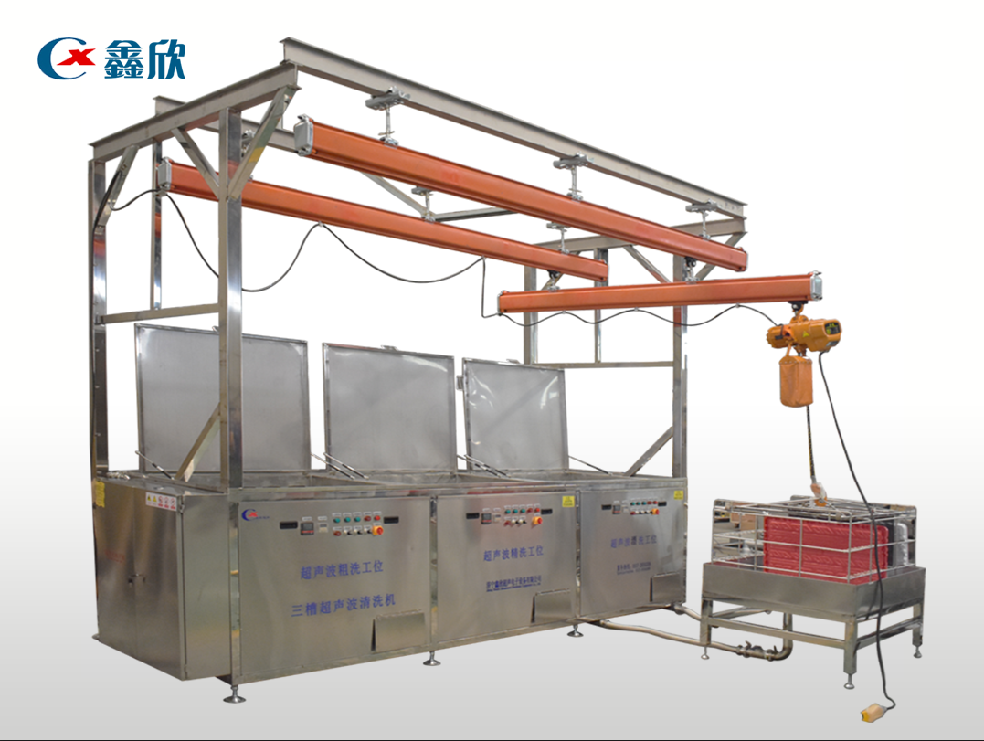 Three slot ultrasonic cleaning machine+KBK+artificial air cutting+drying oven